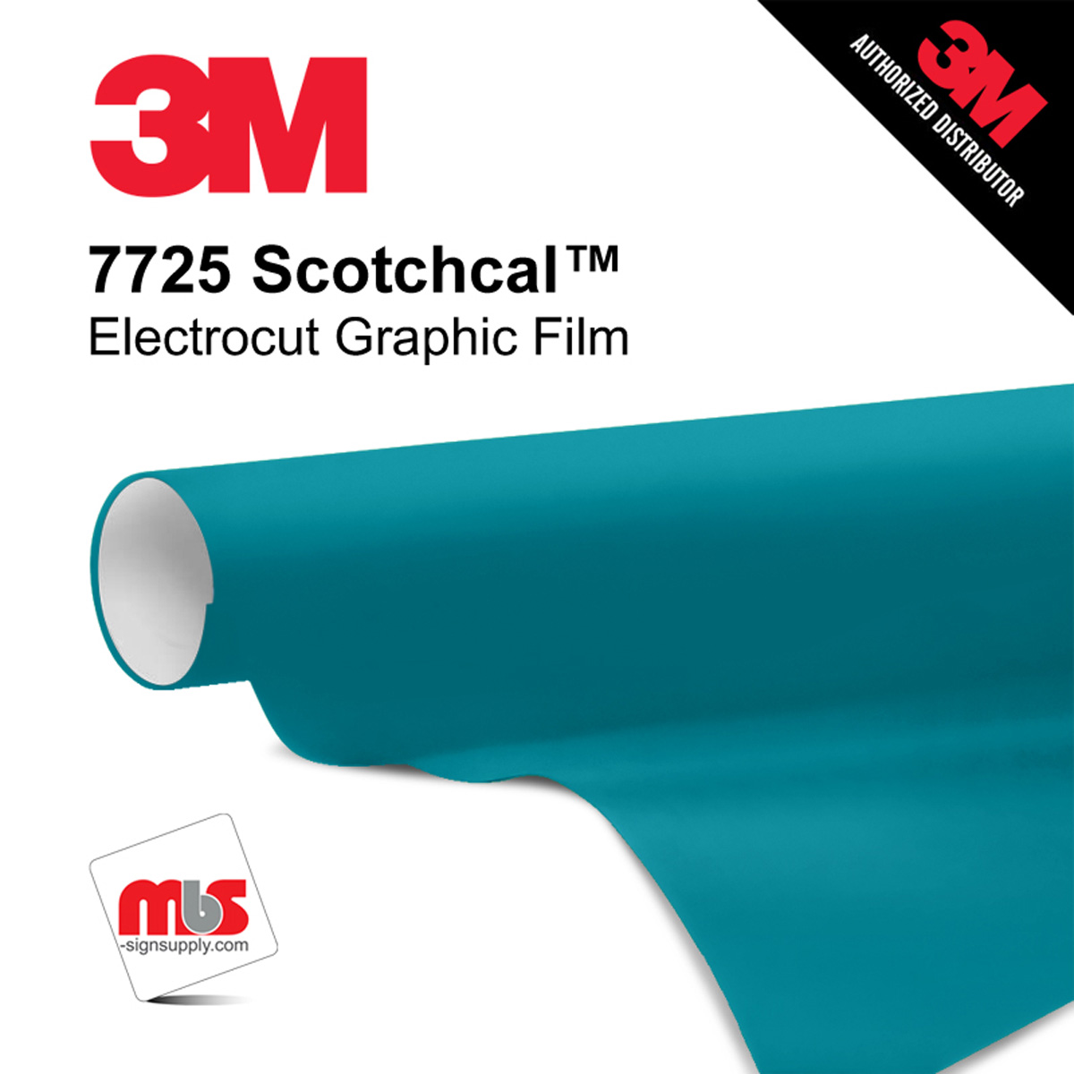 15'' x 50 Yards 3M™ 7725 Scotchcal™ ElectroCut™ Gloss Teal 8 year Unpunched 2 Mil Cast Graphic Vinyl Film (Color Code 096)